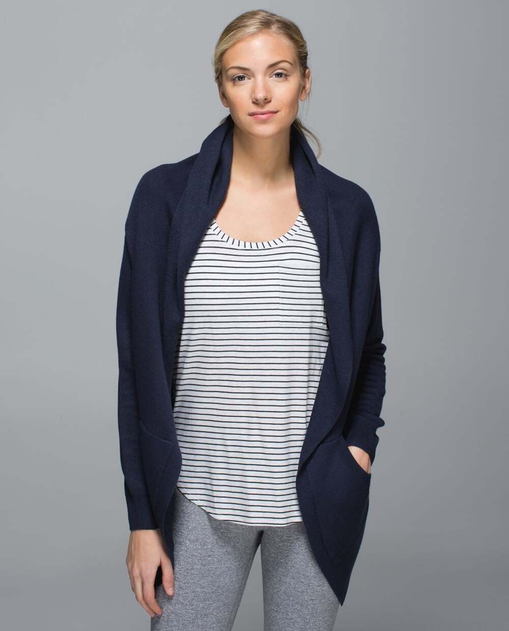 Lululemon Cabin Yogi Reversible Cashmere Blend Open Cardigan Wrap
